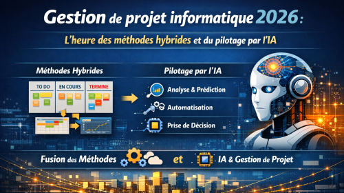 Gestion de projet informatique 2026 : l’heure des méthodes hybrides et du pilotage par l’IA